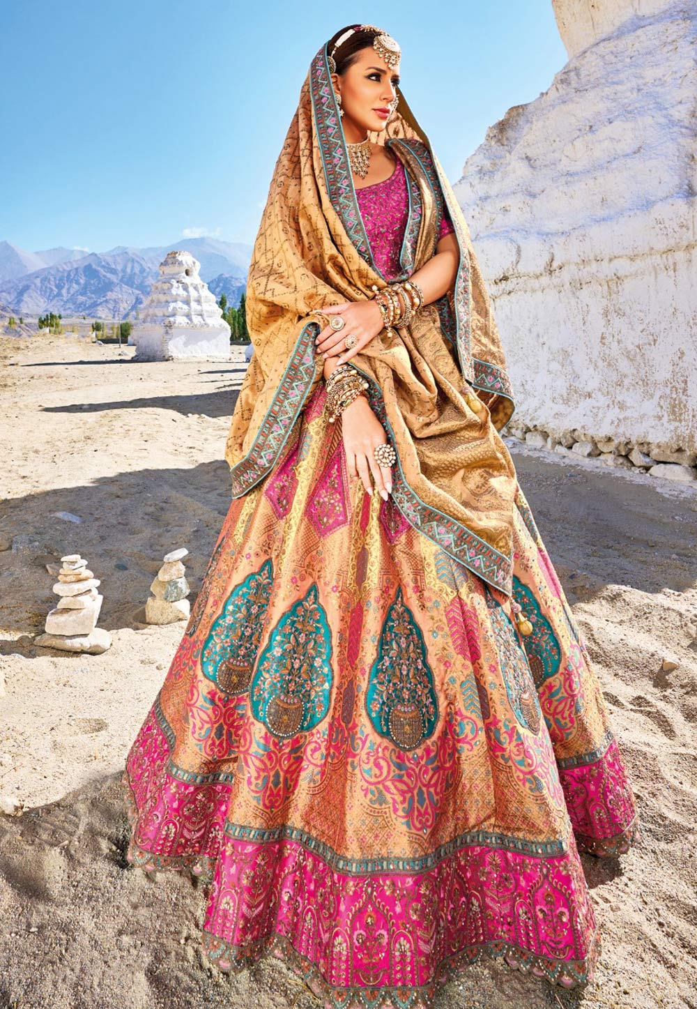 Yellow Banarasi Silk Lehenga Choli For Wedding 274847