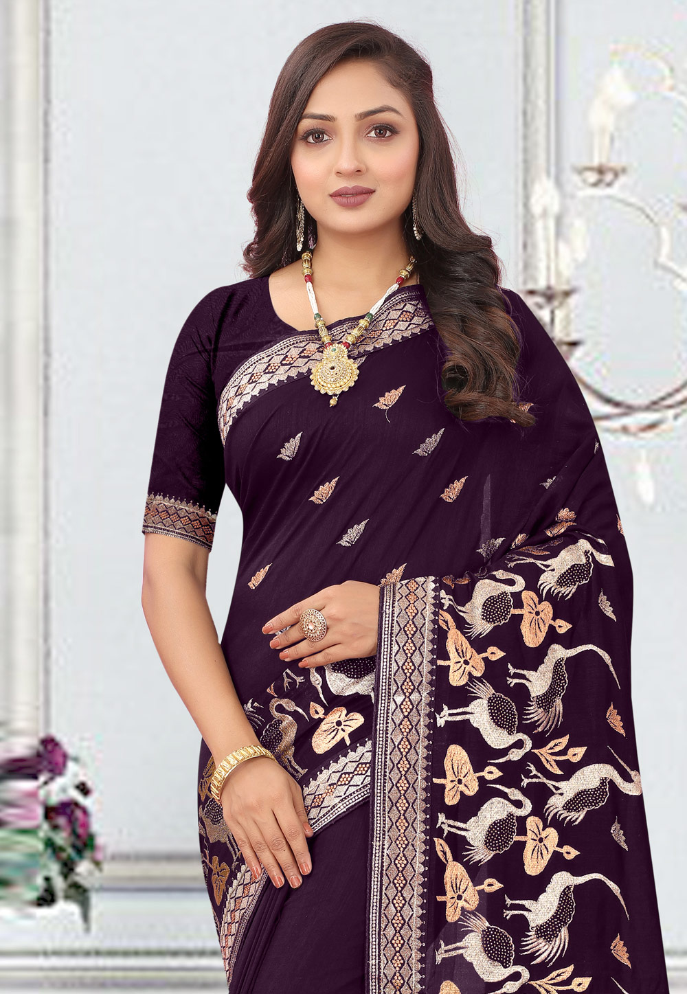 Orgenza Dark Lavender Color Pure Heavy Organza Silk And Silver Embroidery  Work With Contrast Blouse, Heavy Border Saree, बॉर्डर साड़ी - Orgenza  Store, Surat | ID: 24265583073