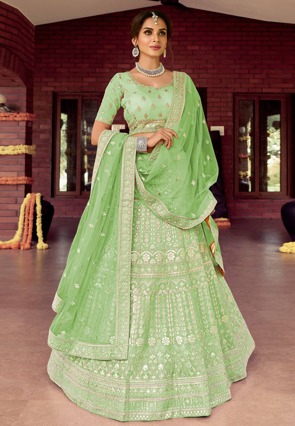 Light Green Soft Net Lehenga Choli for Women Wedding Party Wear Lehenga  Choli Bollywood Designer Trendy Sequence Work Ghagra Choli - Etsy
