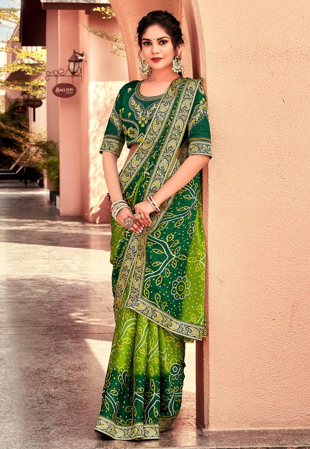 Light Green Chiffon Saree With Blouse 273289