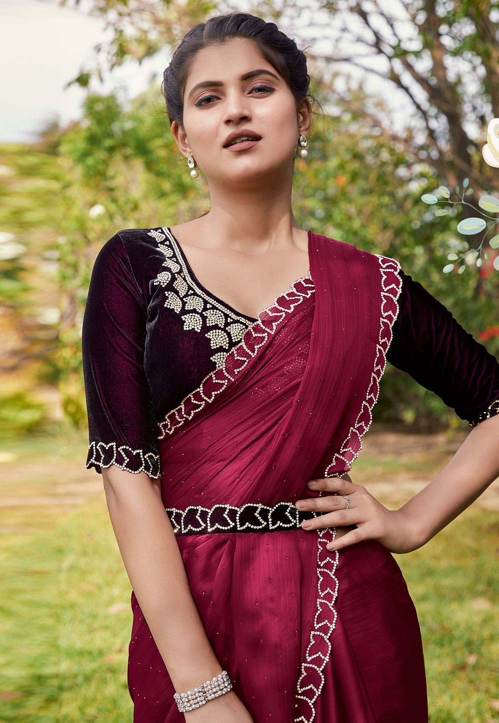150 Best Saree belt ideas  saree with belt, fancy blouse designs,  embroidery blouse designs