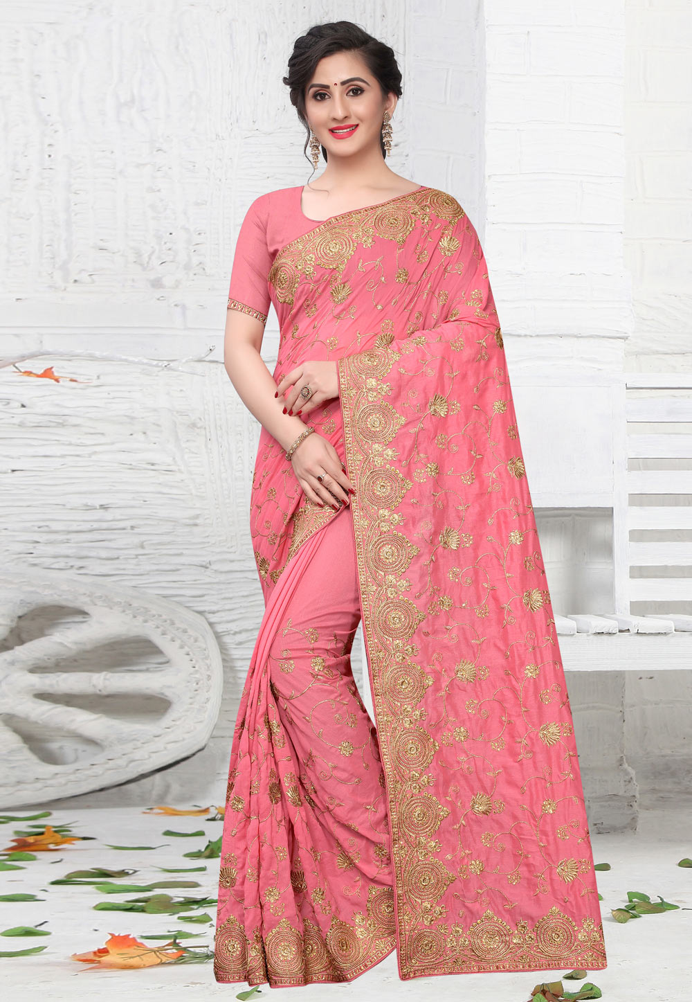 Pink Silk Festival Wear Saree 210564