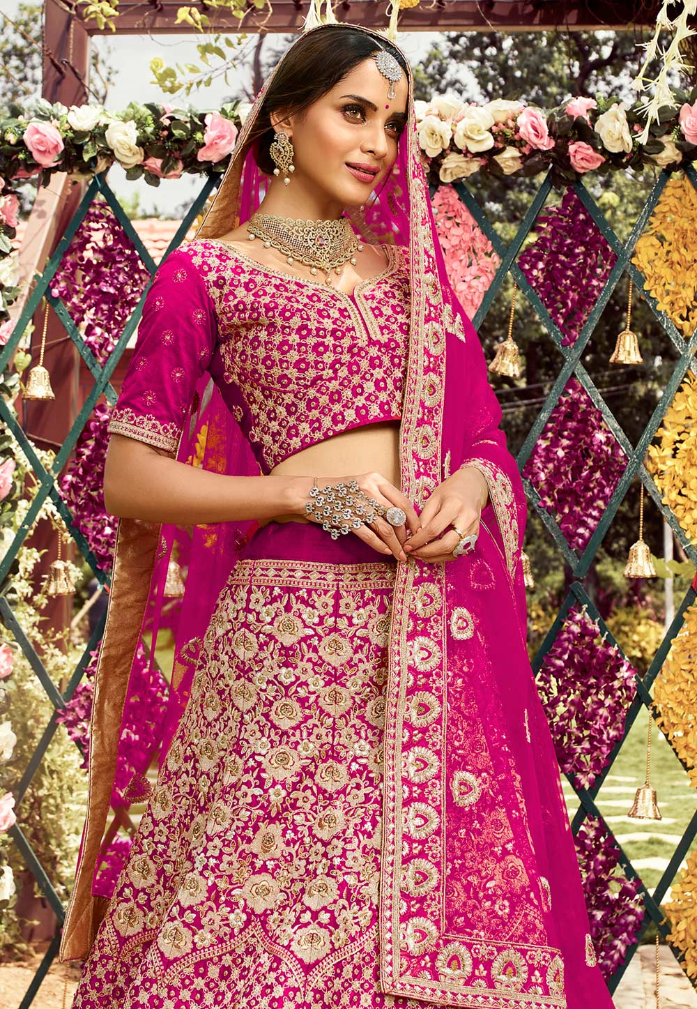Wedding Wear Malty Raw Silk Zarkan Fancy Lehenga Choli at Rs 12995 in Surat