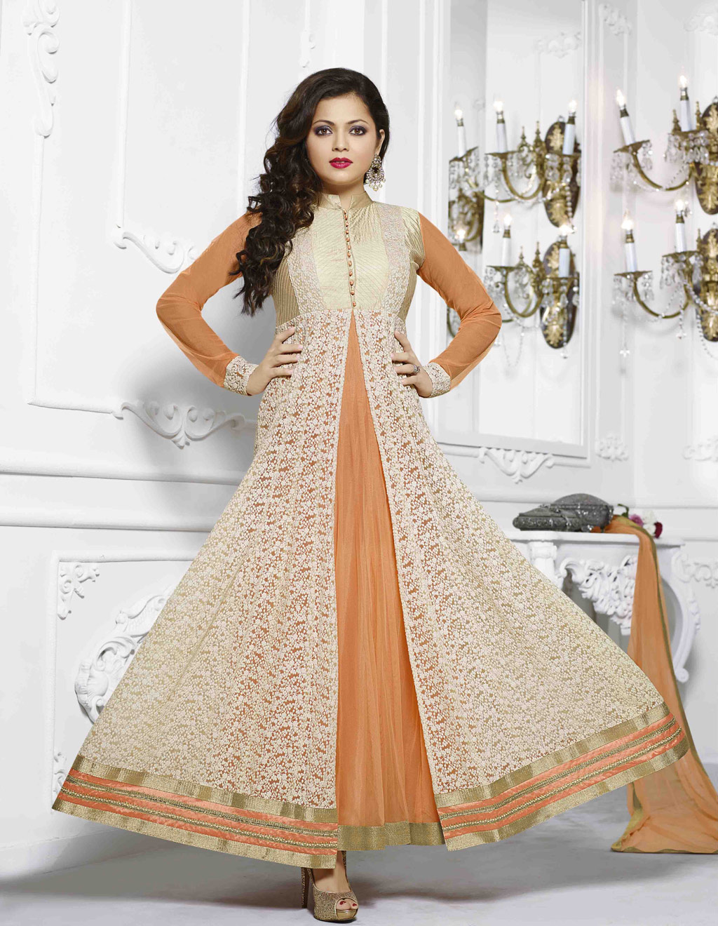 Gown 7963 Flared Dress Drashti Dhami Bollywood Salwar Kameez Shieno Sa –  shieno