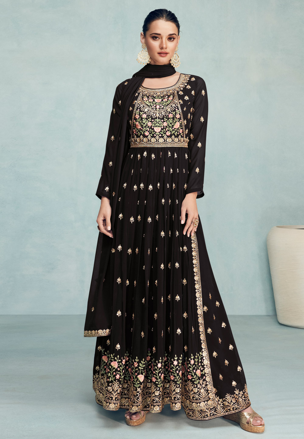 Black Georgette Pakistani Suit 262199