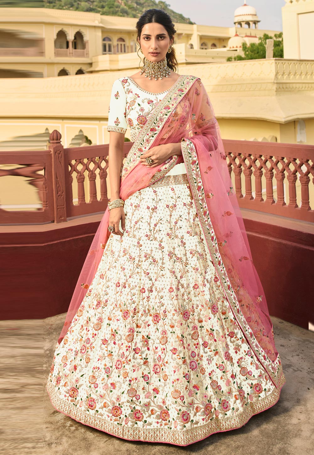 Buy Stunning Red Color Flared Lehenga Choli With Party Wear Look Online -Vastrey