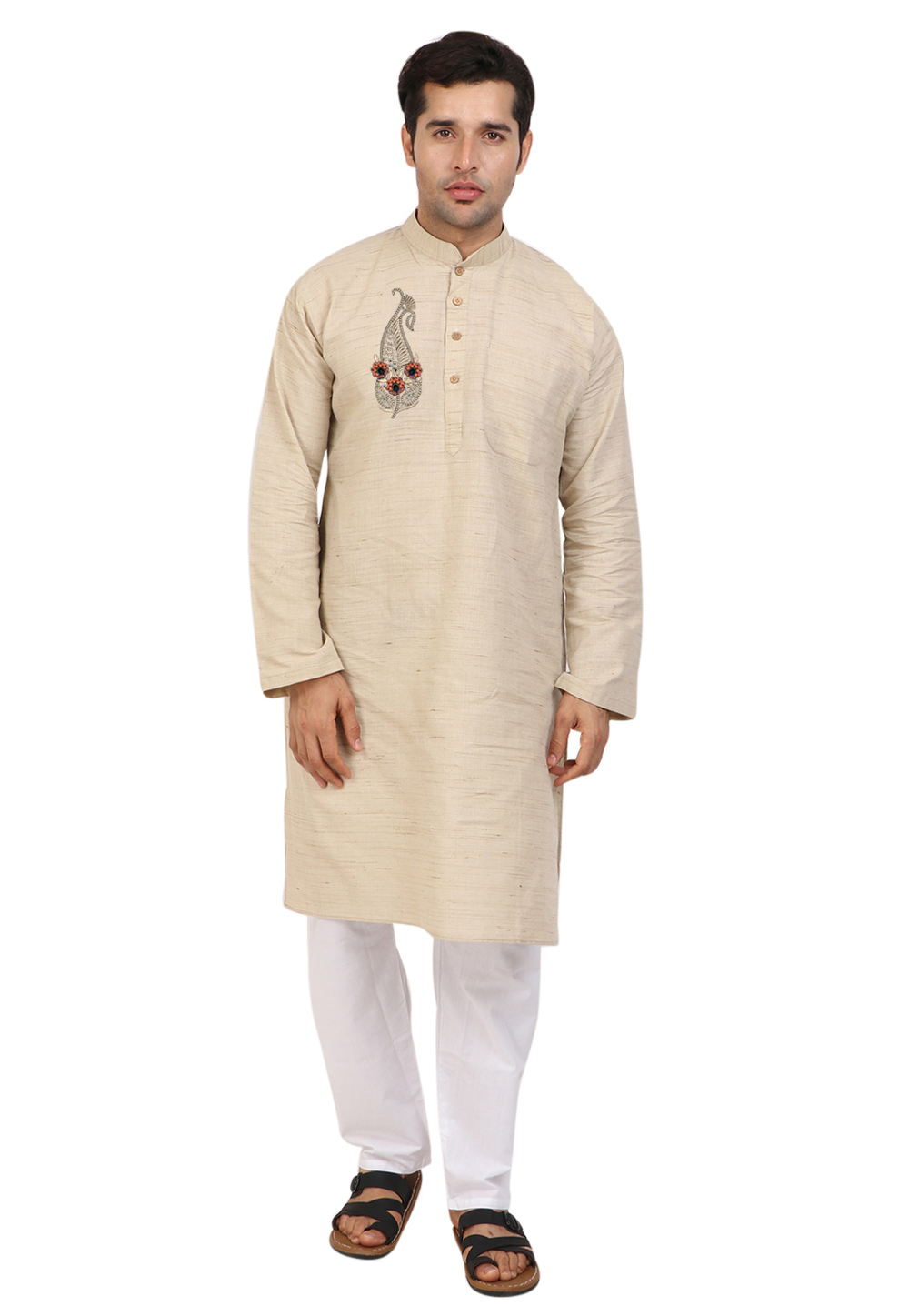 Beige Cotton Kurta Pajama 270703