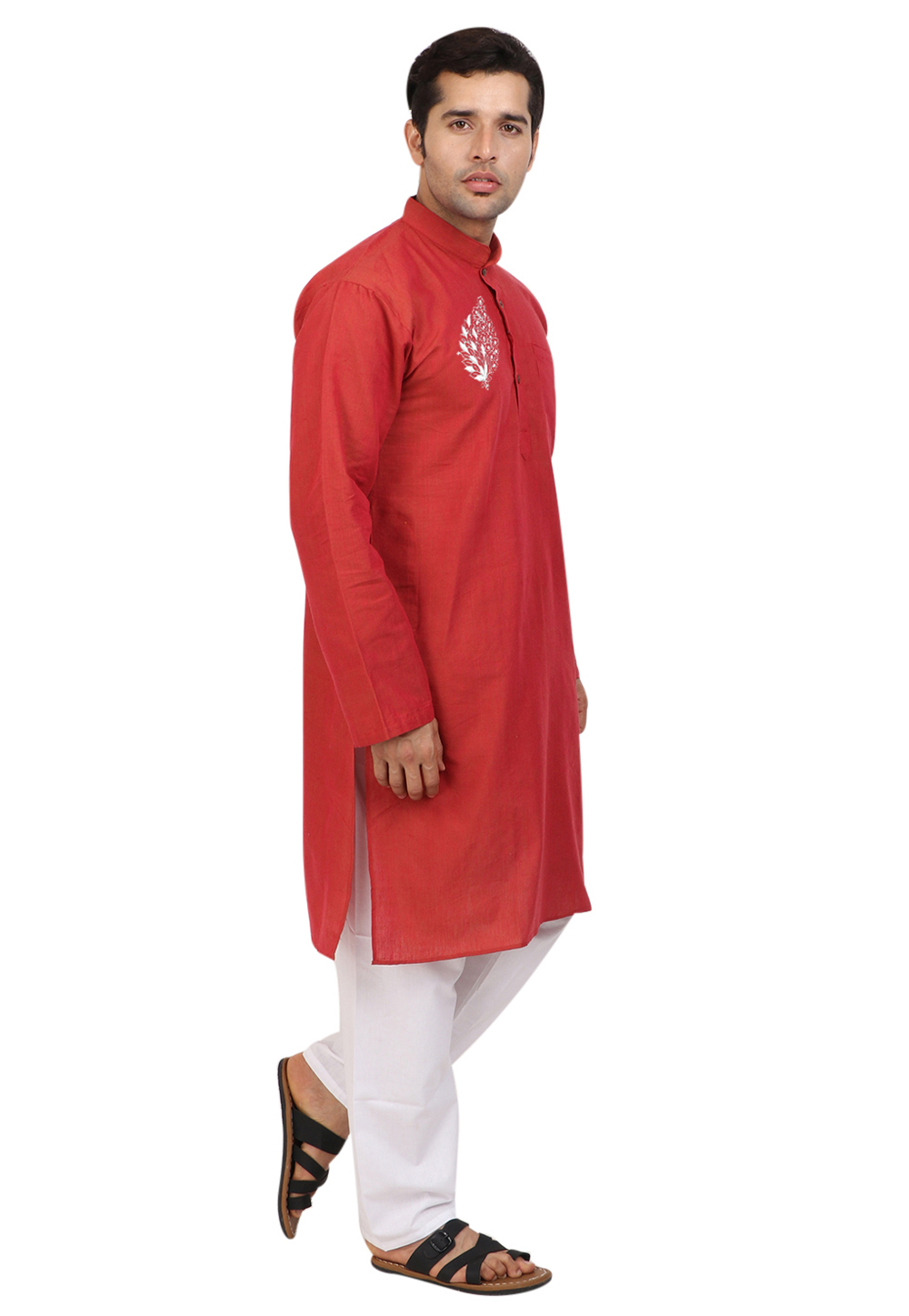 Red Cotton Kurta Pajama 270706