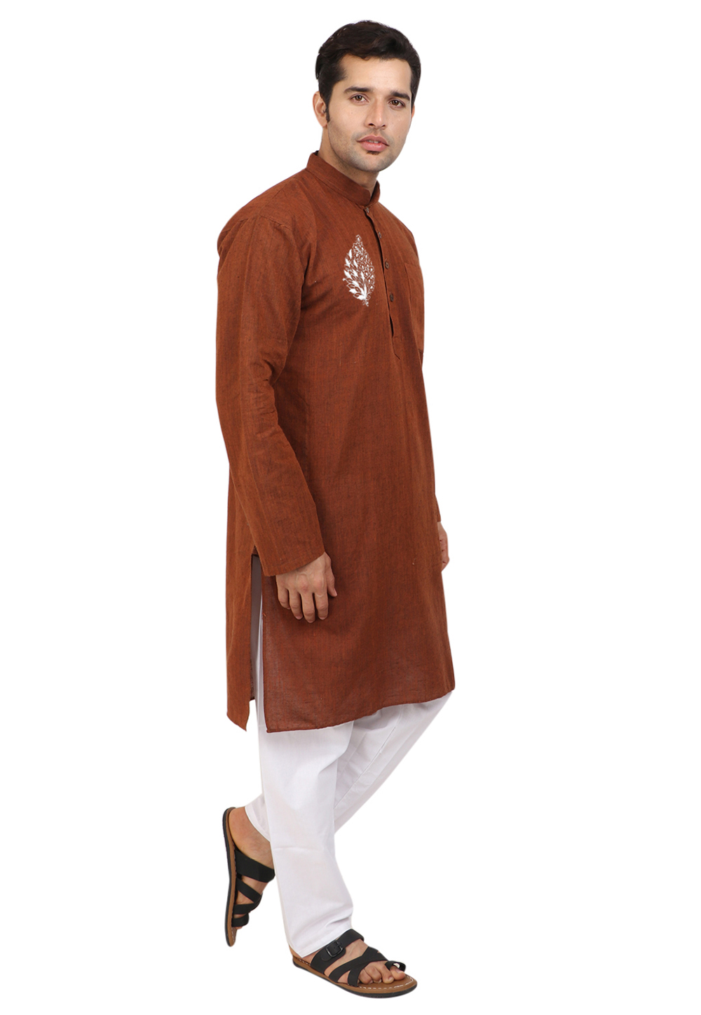Rust Cotton Kurta Pajama 270708