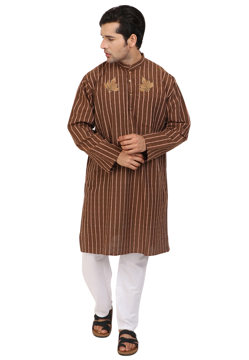 Brown Cotton Kurta Pajama 270712