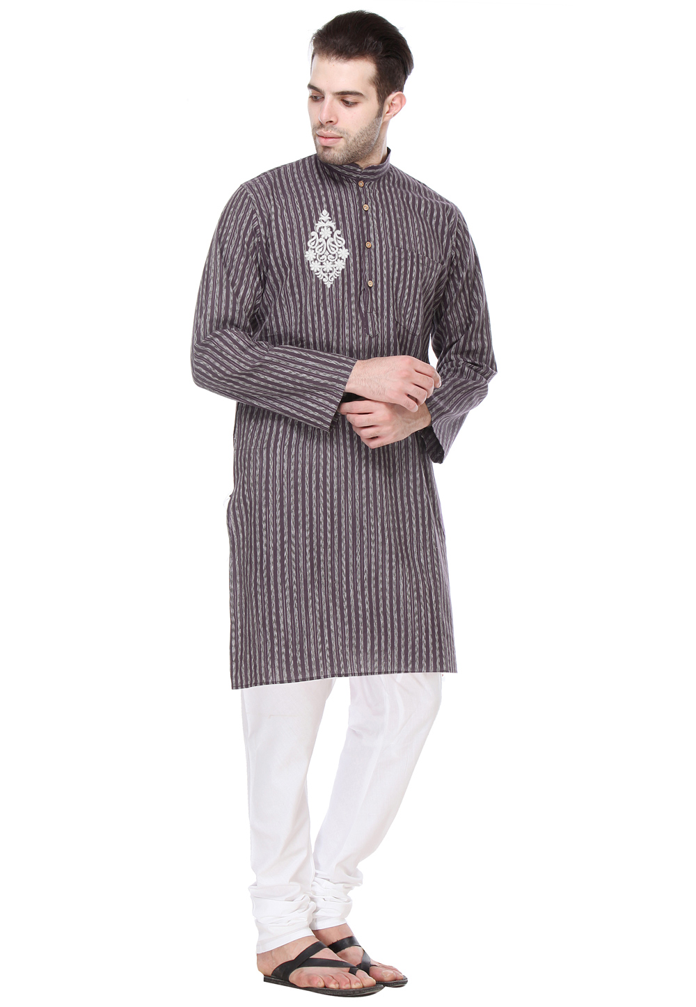 Wine Cotton Kurta Pajama 270713