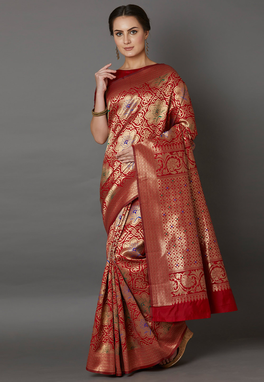 Red Silk Saree With Blouse 202730