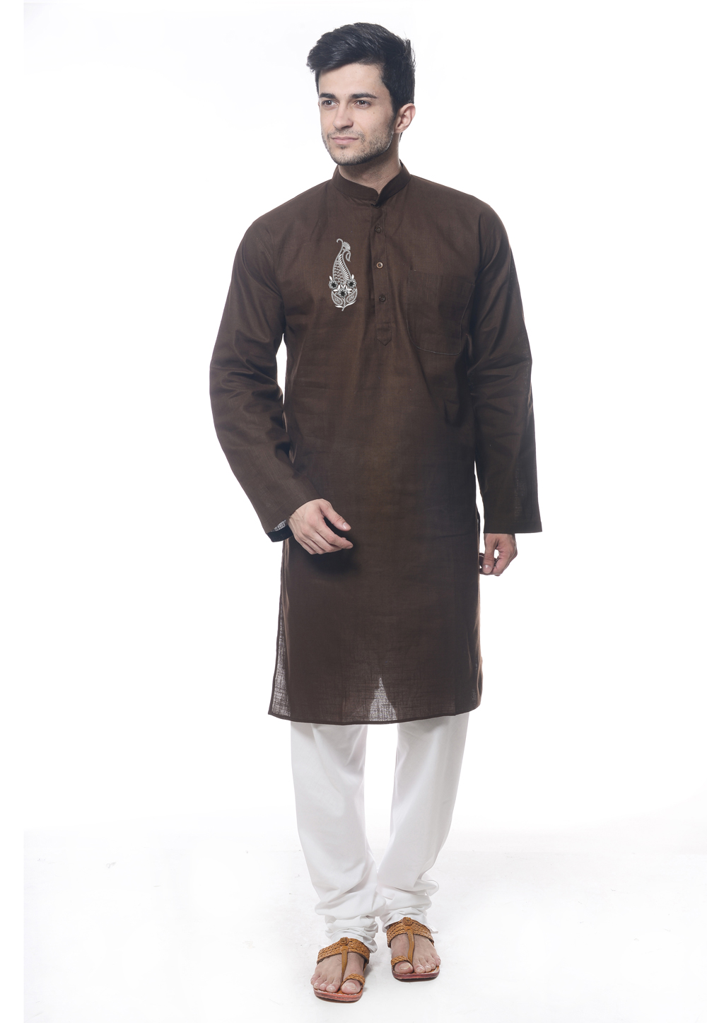 Brown Cotton Kurta Pajama 270716
