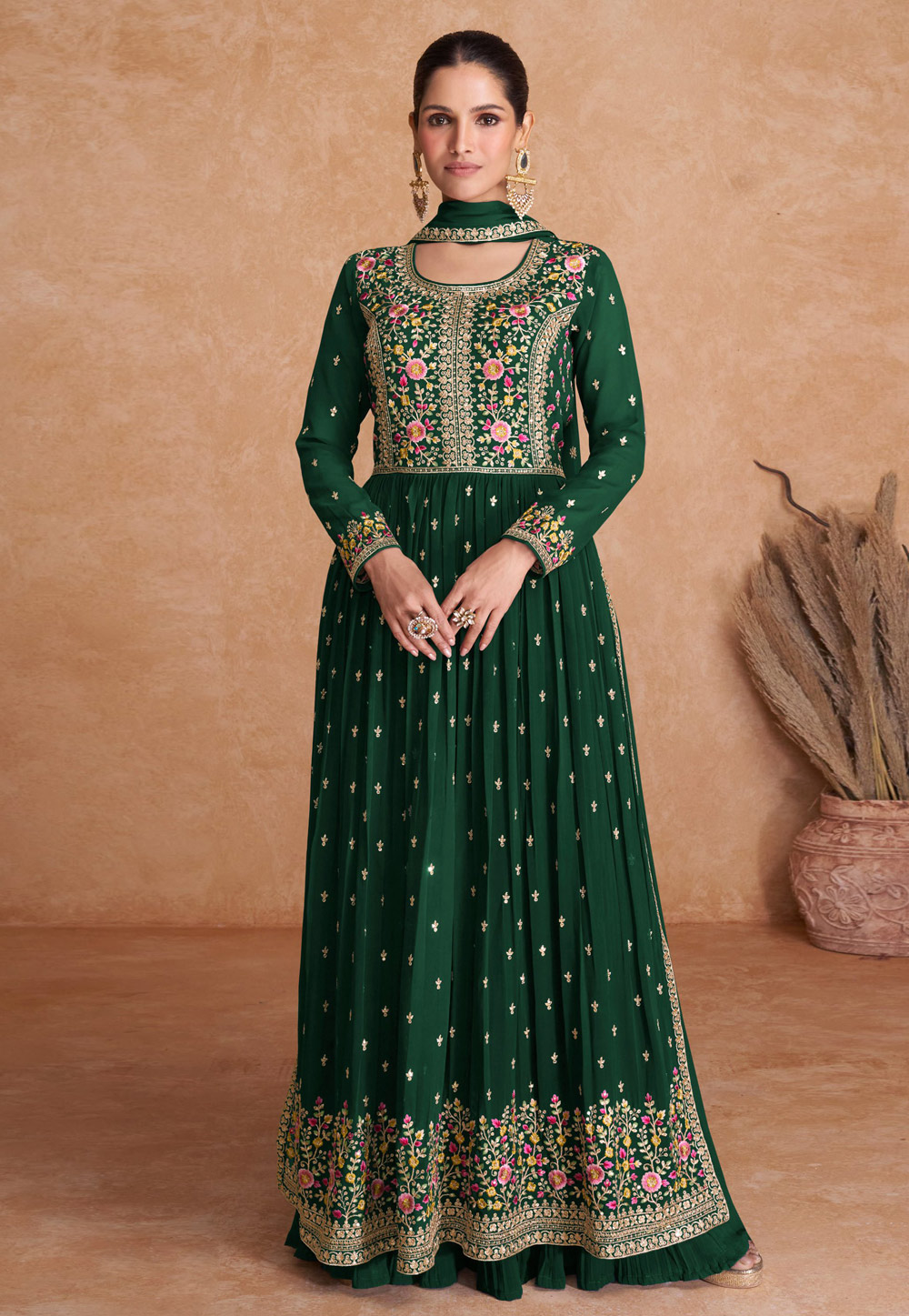 Green Georgette Pakistani Suit 270435