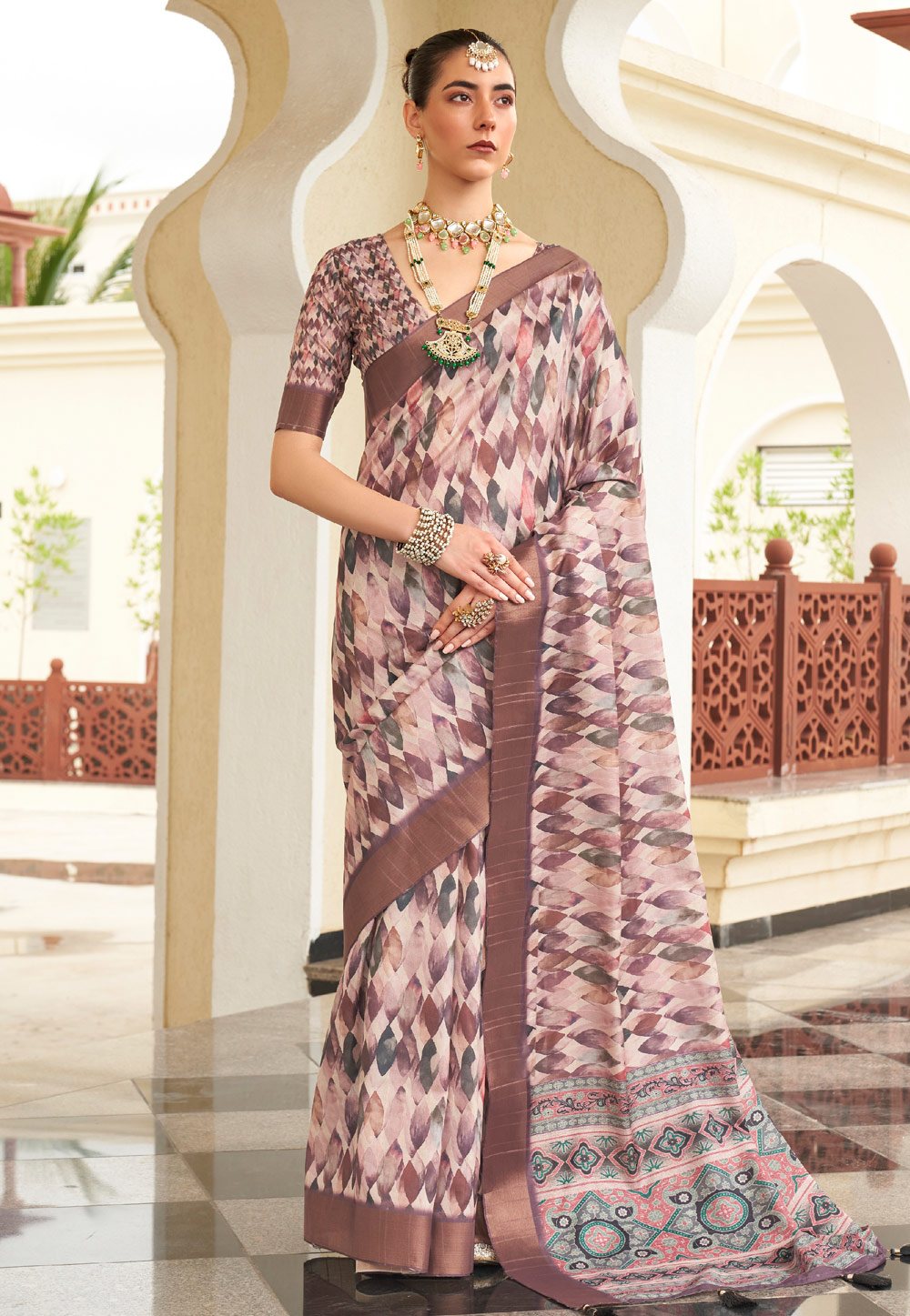 Multicolor Silk Saree With Blouse 273647