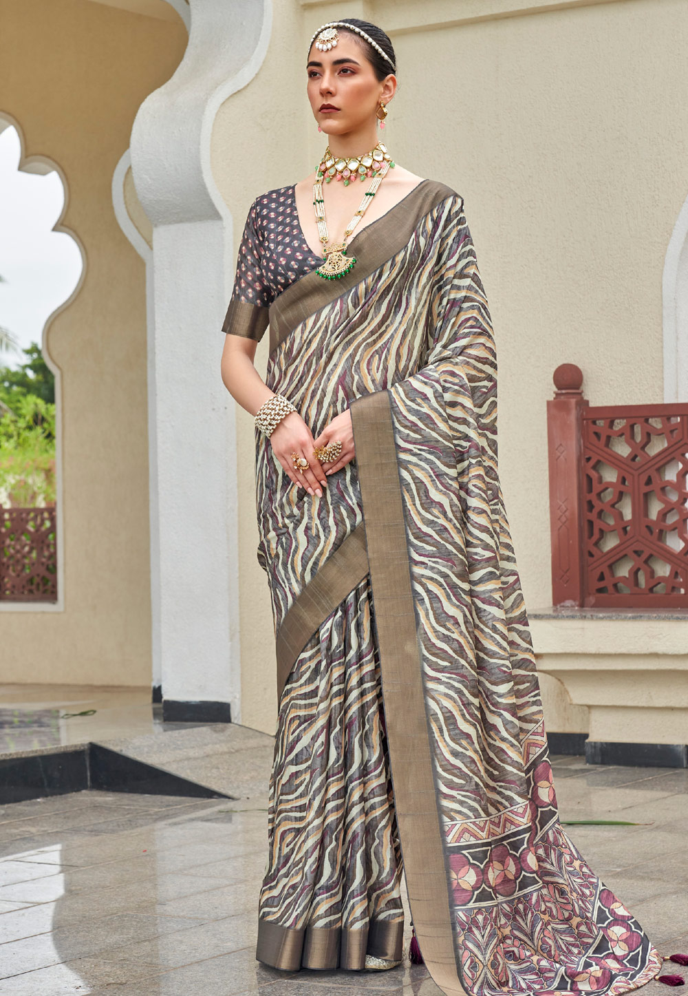 Multicolor Silk Saree With Blouse 273649