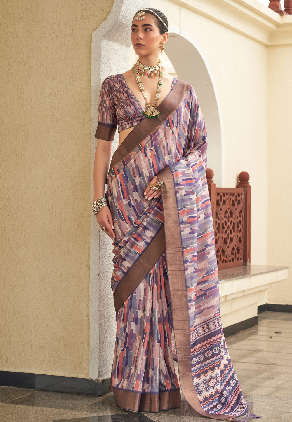 Multicolor Silk Saree With Blouse 273653