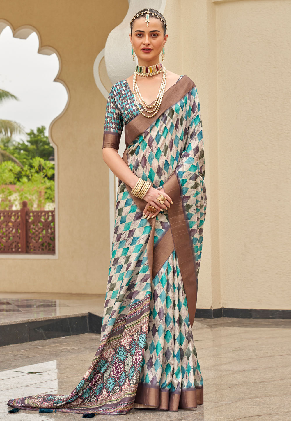 Multicolor Silk Saree With Blouse 273654