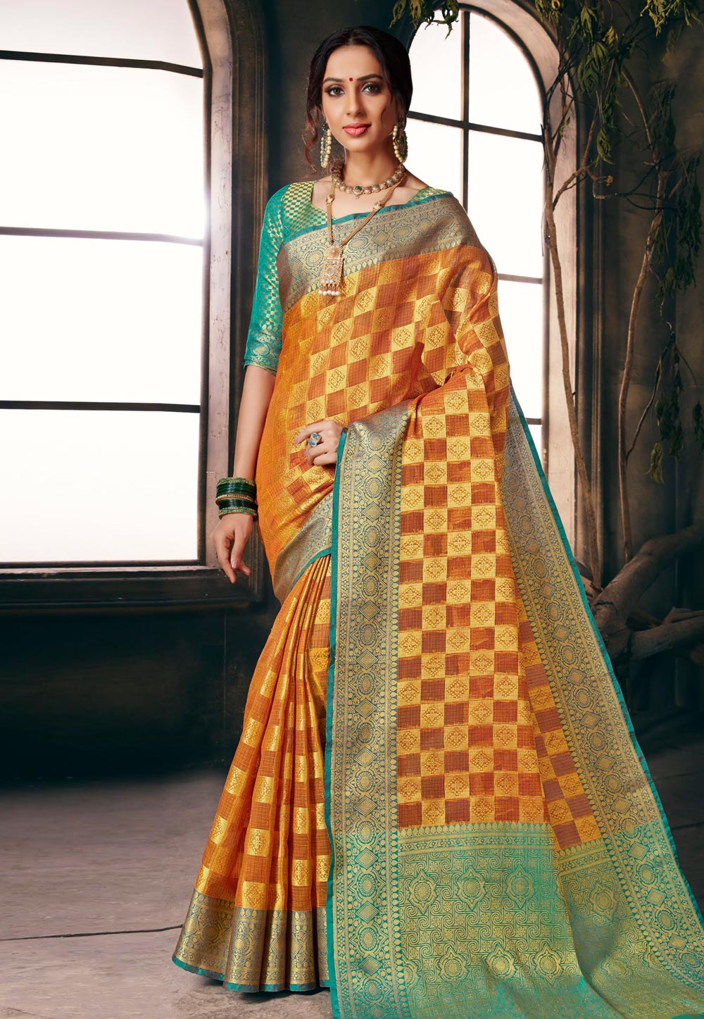 Rust Cotton Saree With Blouse 182867