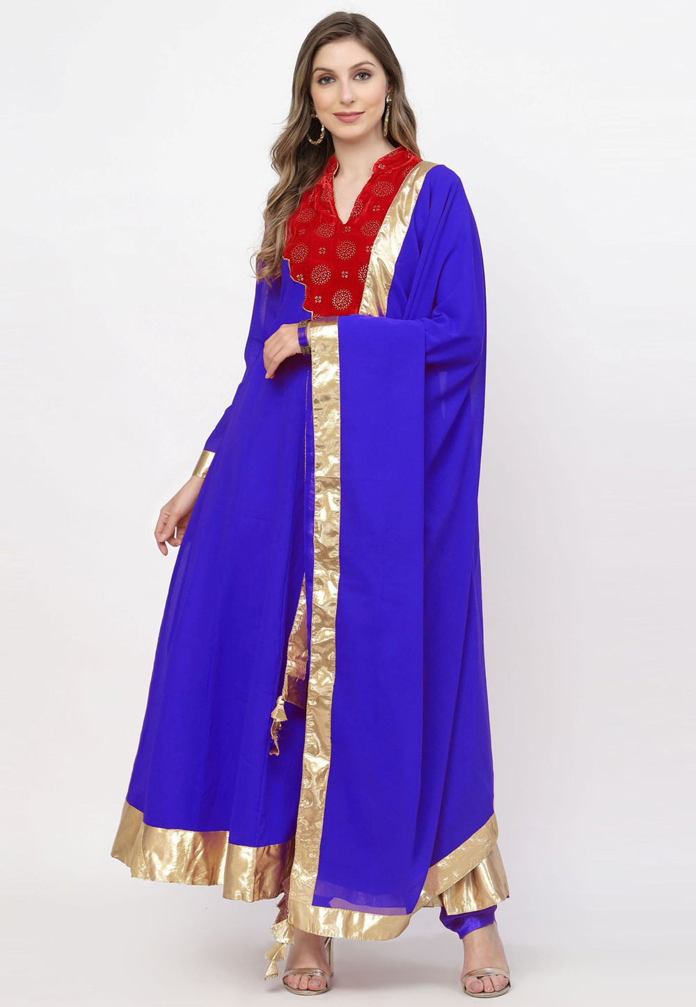 Blue Georgette Readymade Anarkali Suit 257714