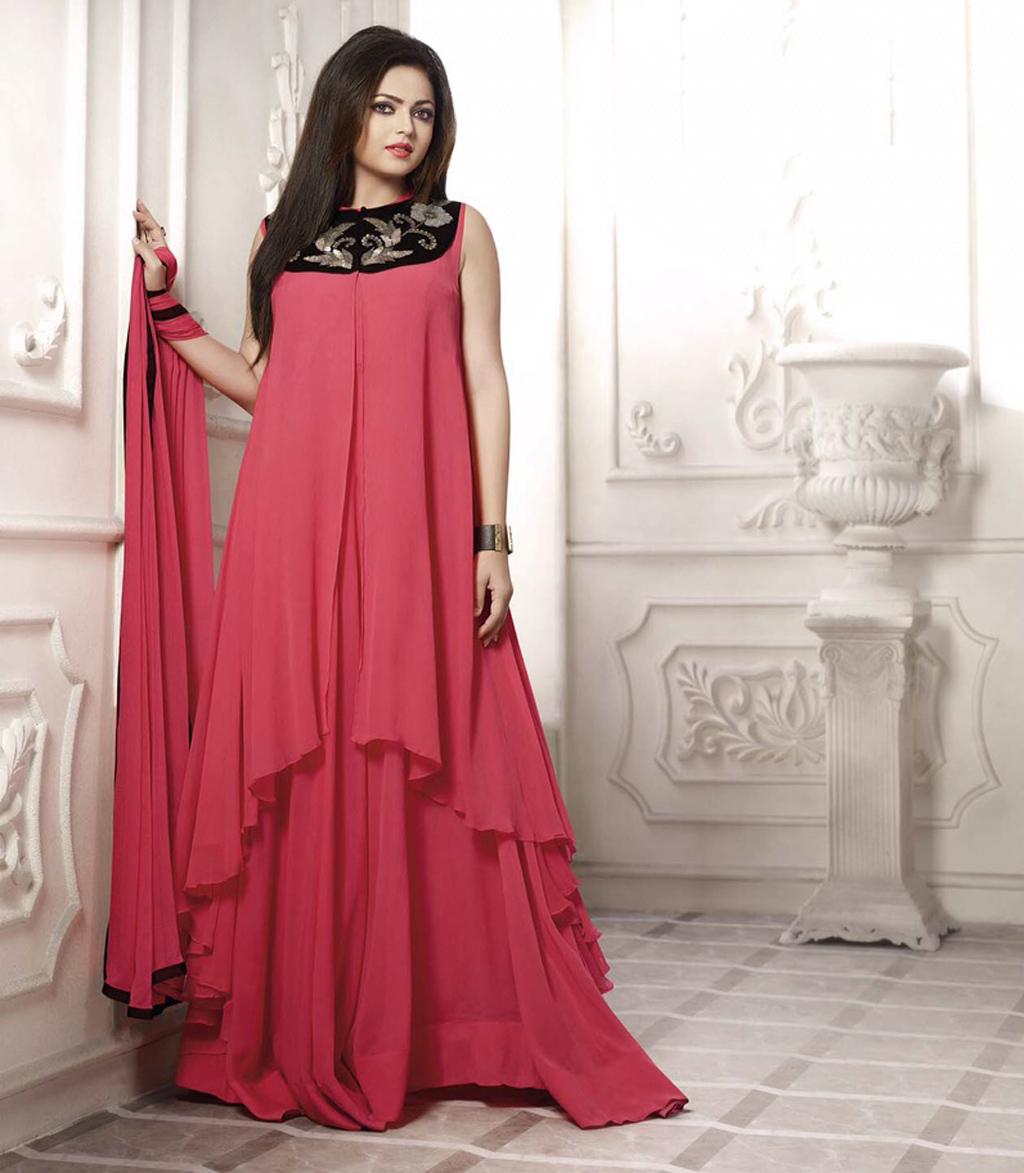 Drashti Dhami Pink Georgette Bollywood Suit 60081