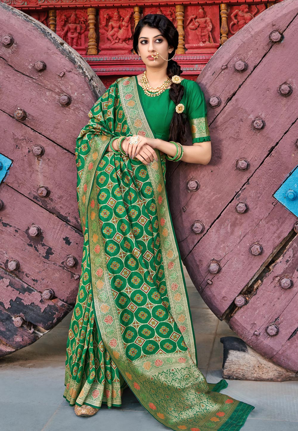 Green Banarasi Festival Wear Saree 239556