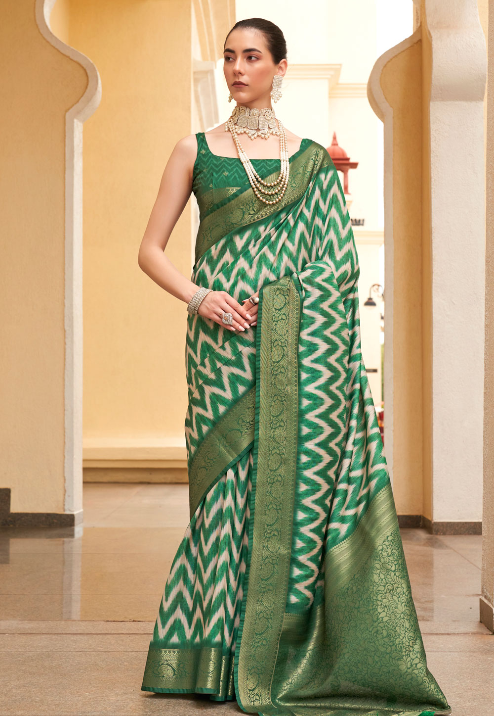 Green Tussar Silk Saree With Blouse 277806
