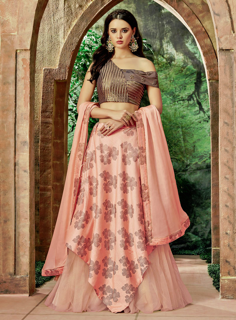 Pink Silk Designer Lehenga Choli 146944