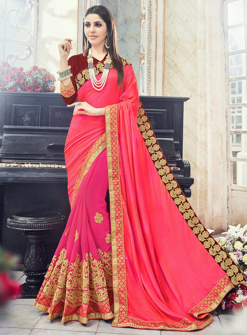 Pink Silk Festival Wear Saree 106107