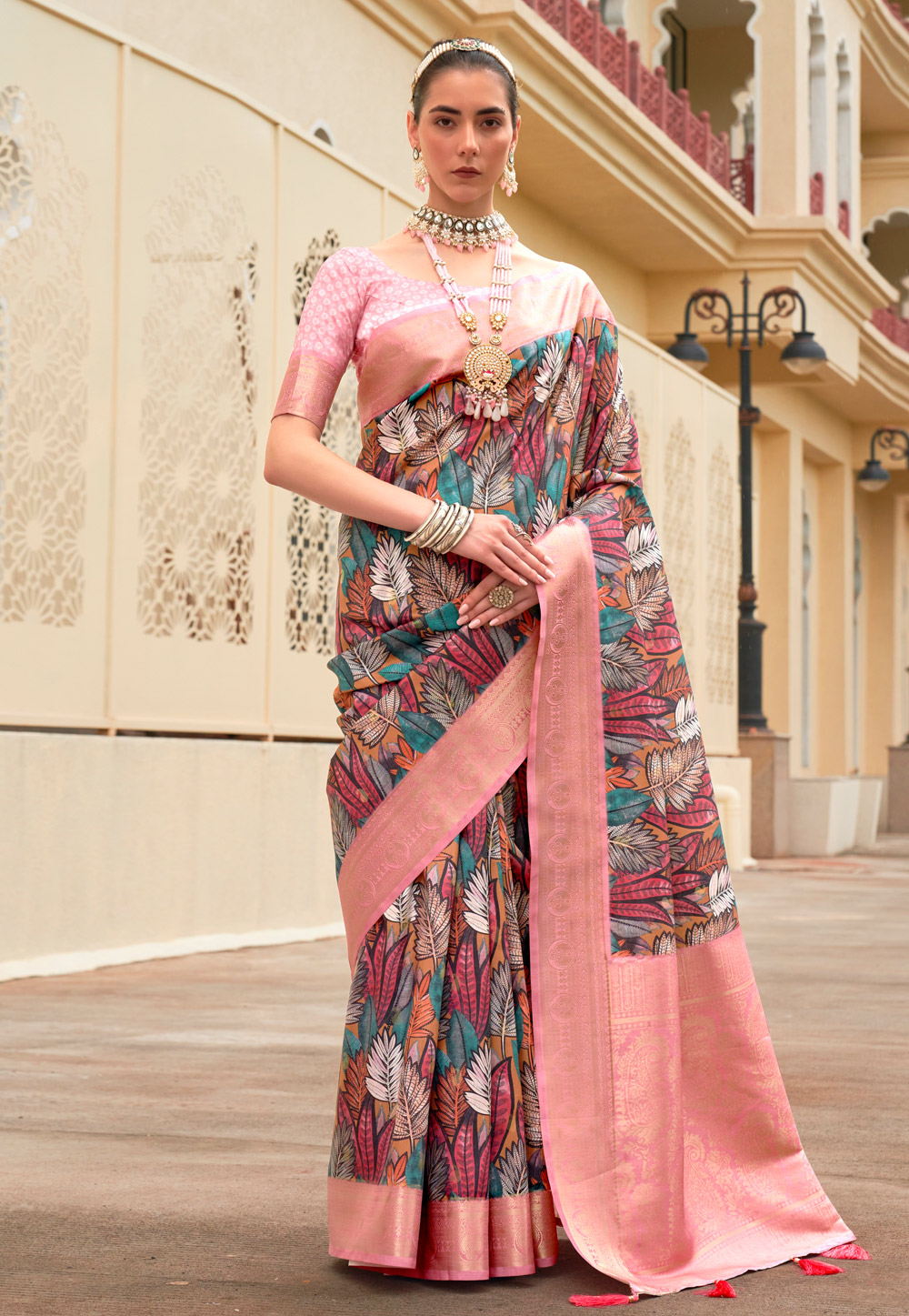 Multicolor Silk Saree With Blouse 276369