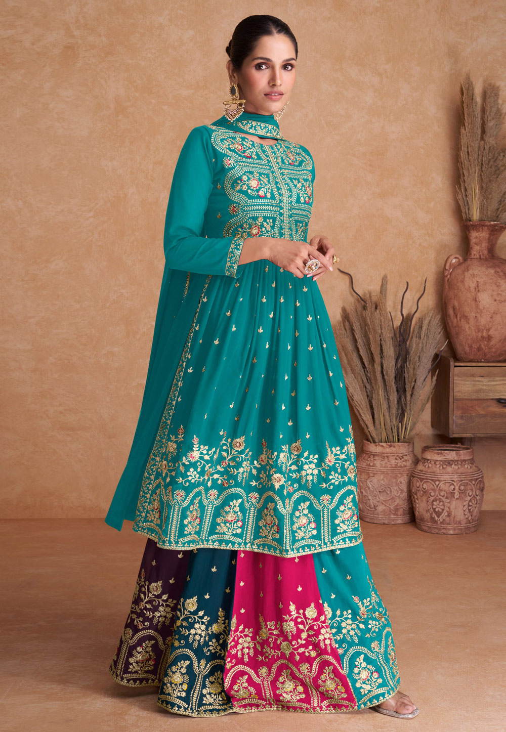 Sea Green Georgette Pakistani Suit 270582