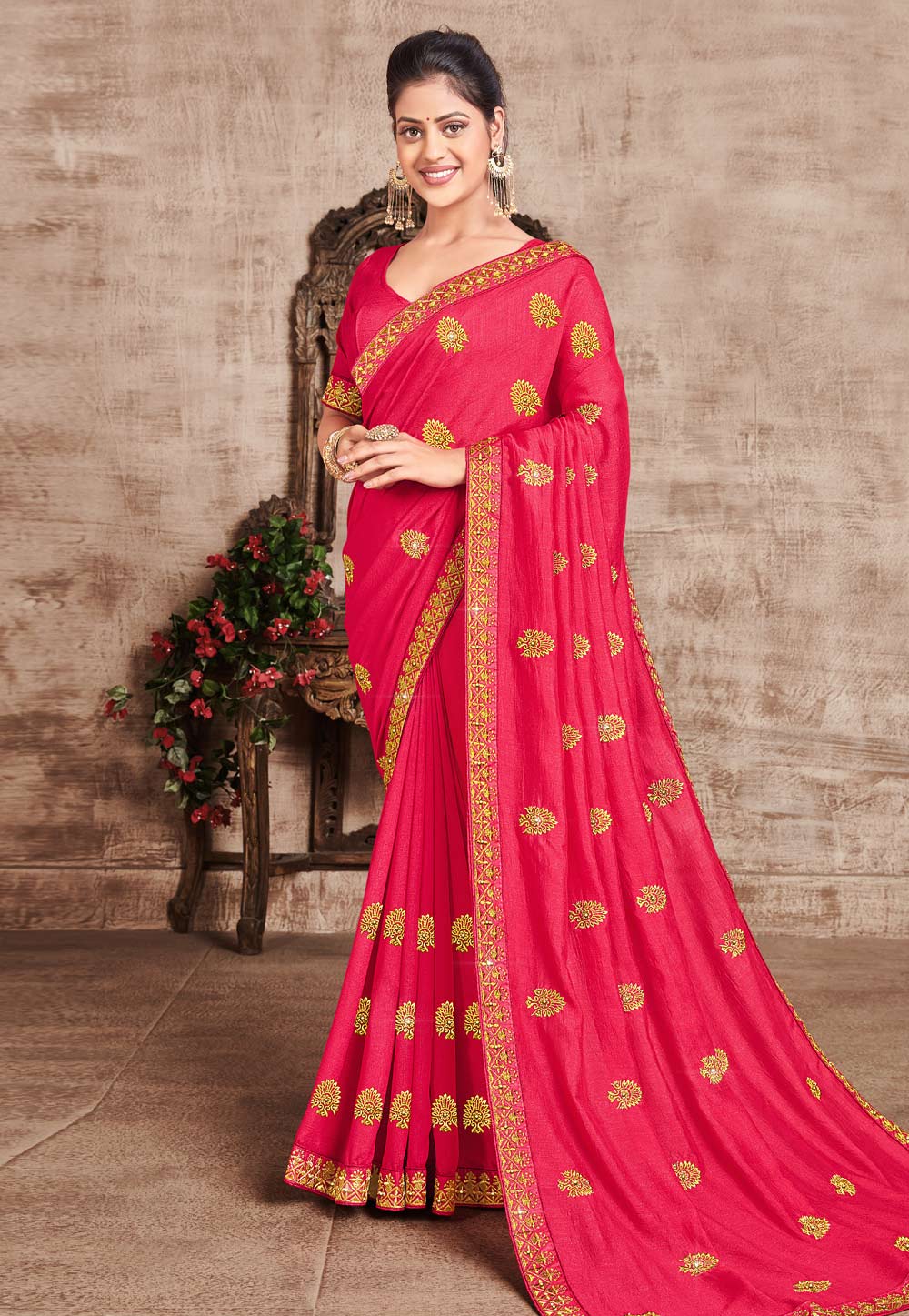 Pink Silk Saree With Blouse 247742