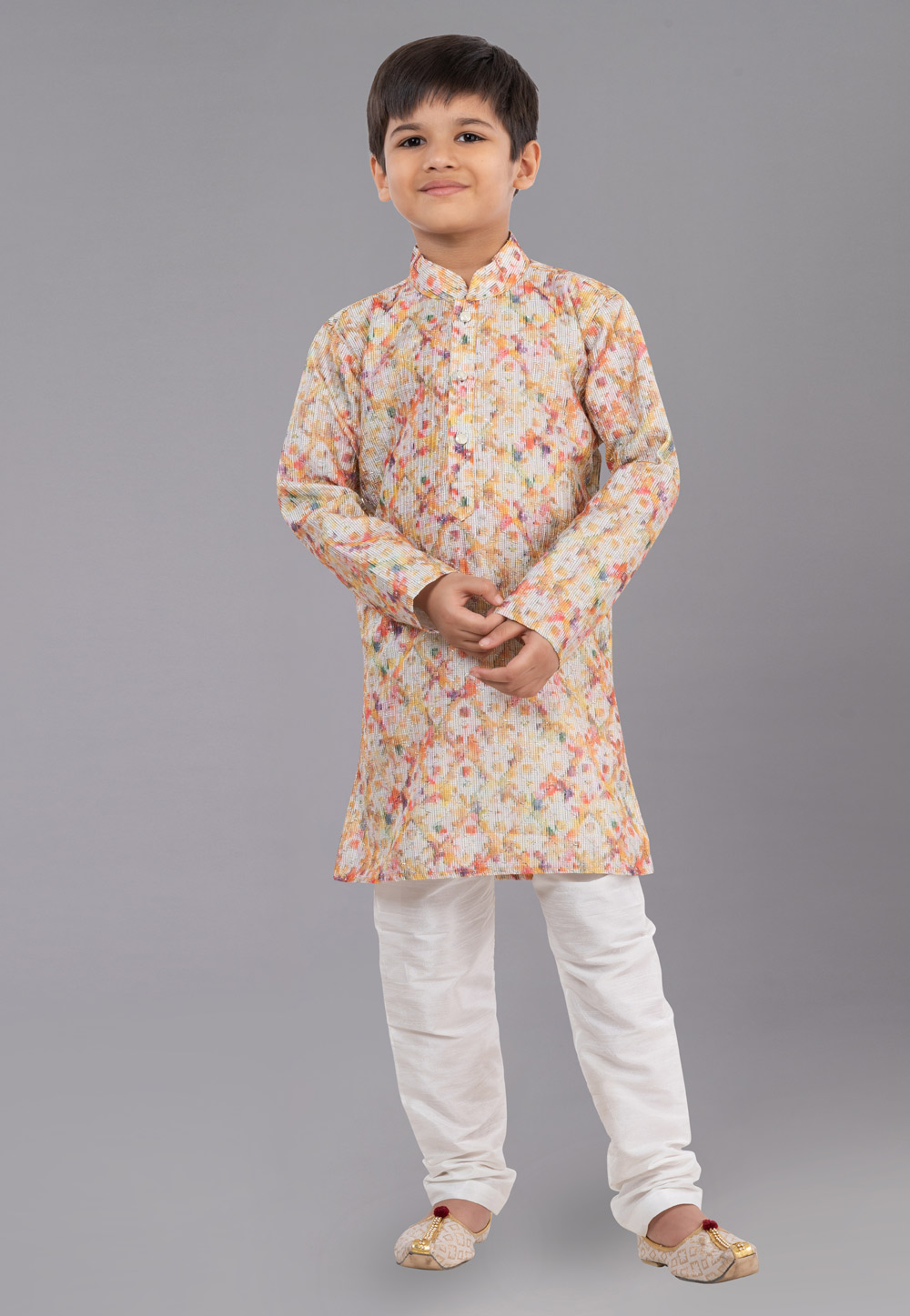 Multicolor Polyester Readymade Kids Kurta Pajama 260676