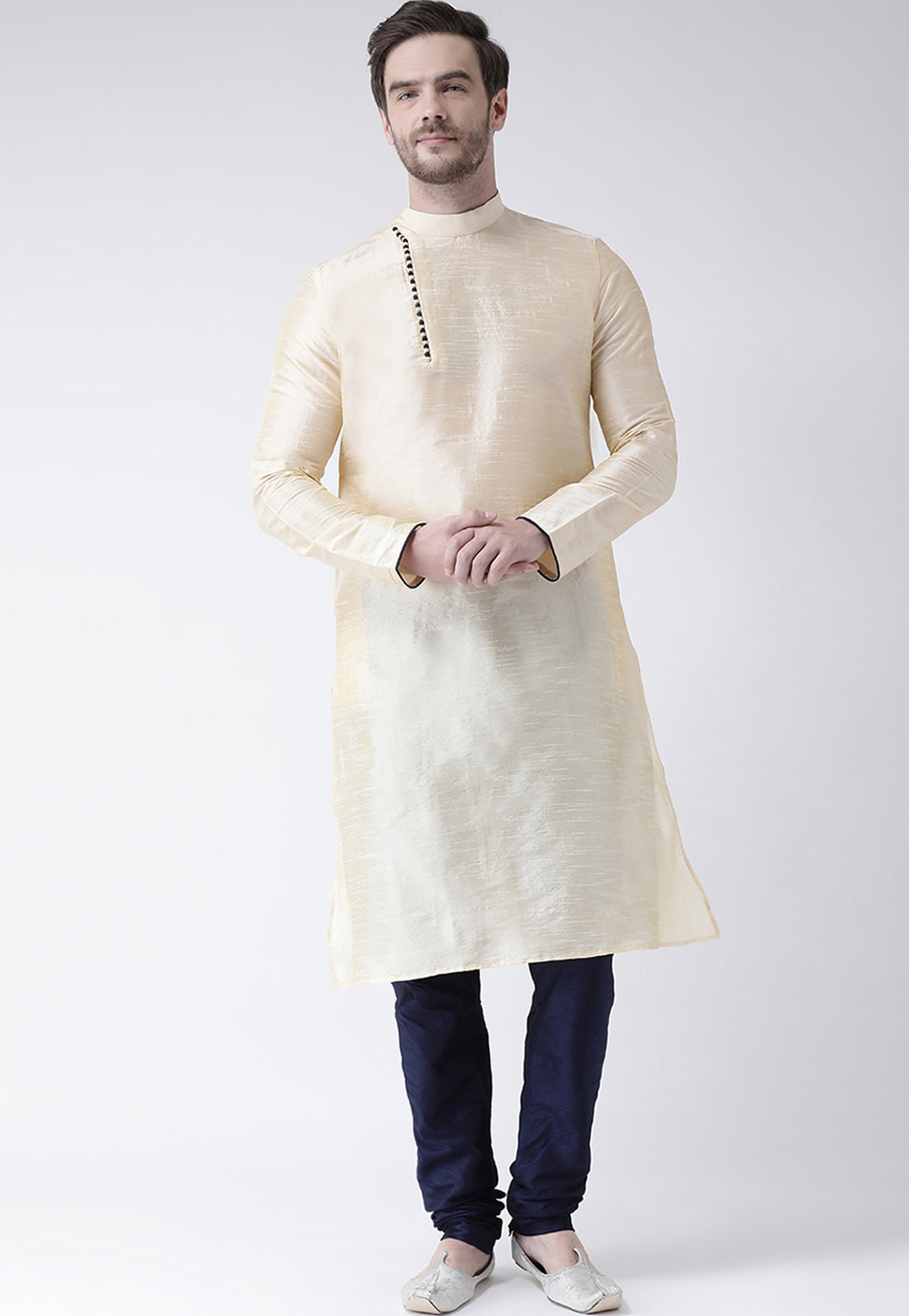 Cream Dupion Silk Readymade Kurta Pajama 201549