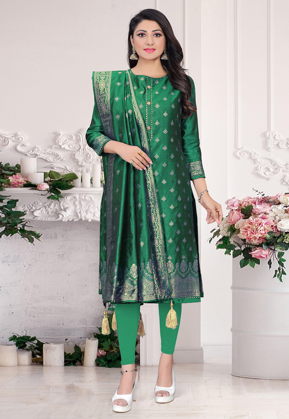 Buy Forest Green Salwar Suit online-Karagiri