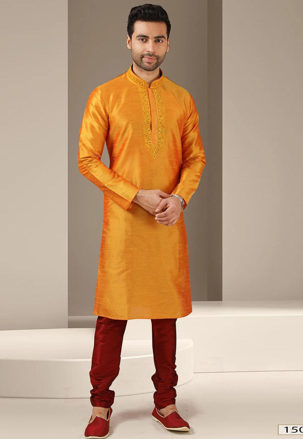 Orange Dupion Silk Kurta Pajama 262224