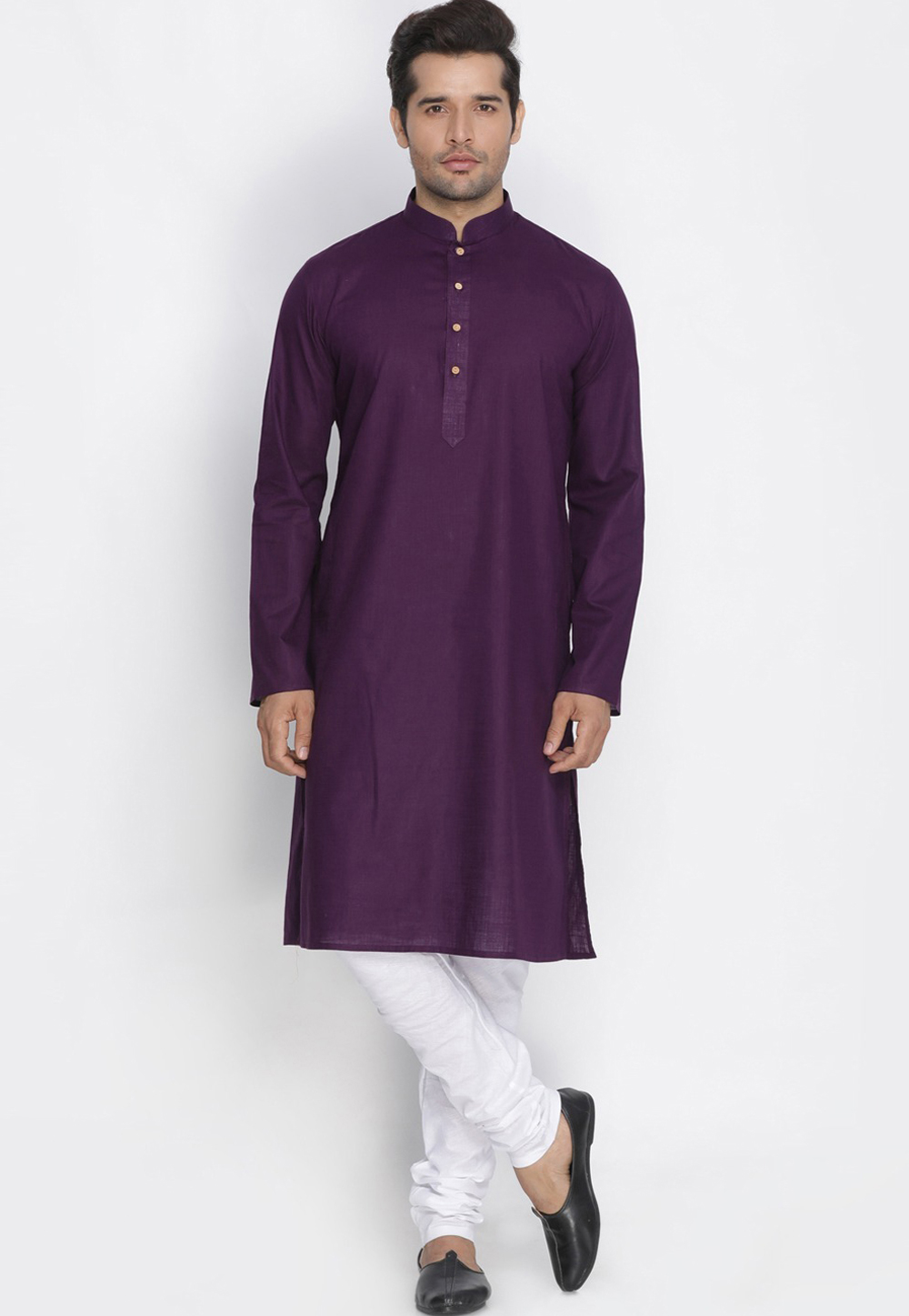 Purple Cotton Kurta Pajama 262230