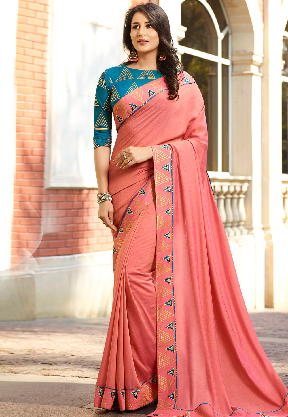 Pink Georgette Saree With Blouse 187492