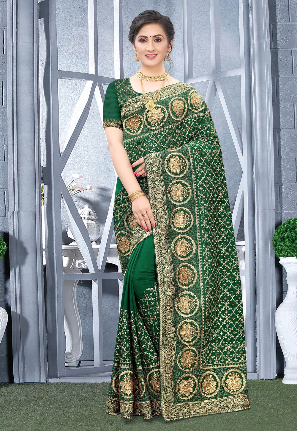 Green Silk Festival Wear Saree 218115