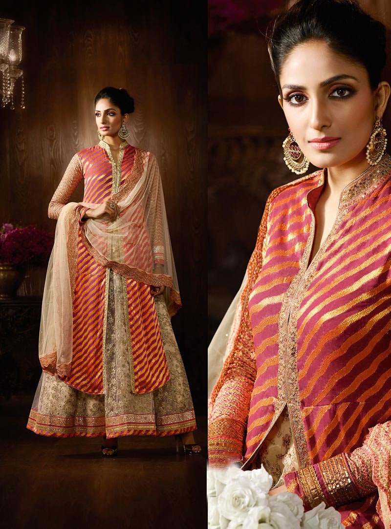 Pink Viscose Jacquard Designer Anarkali Suit 80013