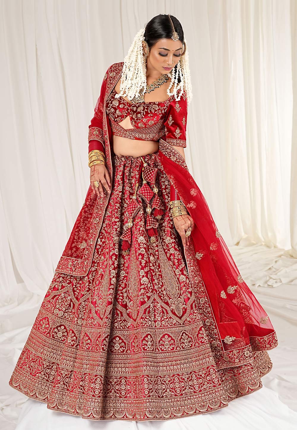 Red Velvet Bridal Lehenga 271489