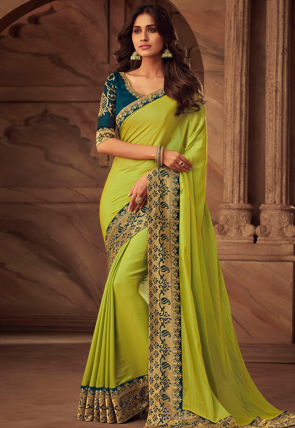 Green Silk Party Wear Saree 187788