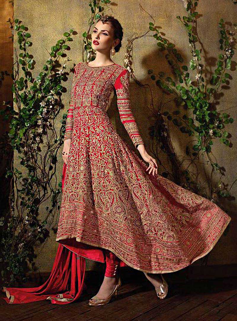 Red Georgette Designer Anarkali Suit 71590