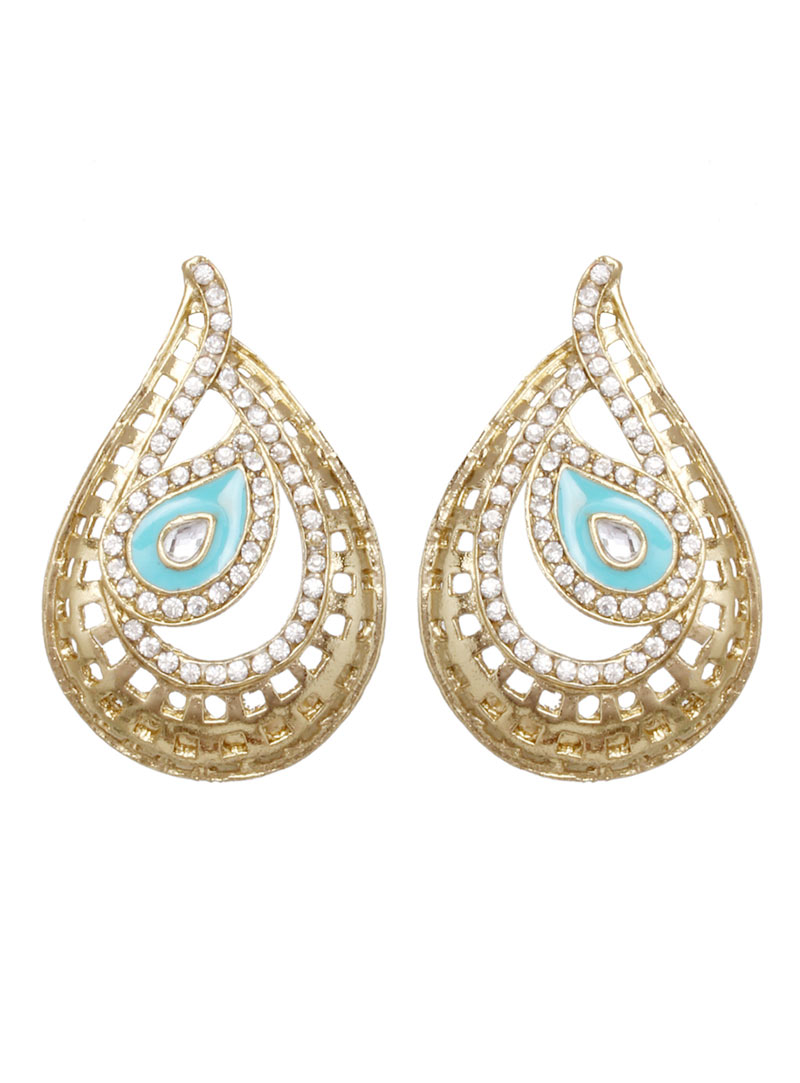 Firozi Blue Austrian Diamonds Earrings 43967