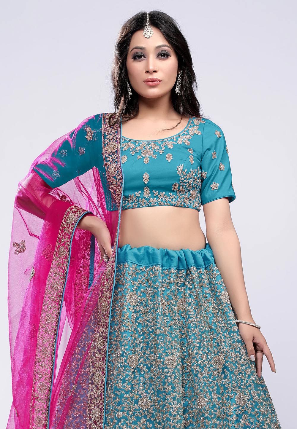 Party Wear Dusty Pink Georgette Embroidered N Sequins Umbrella Lehenga  Choli - VJV Now - India