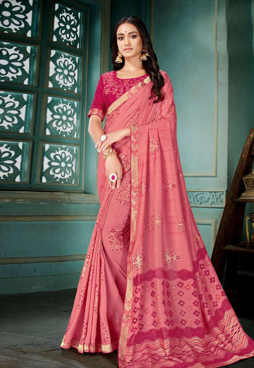Pink Silk Festival Wear Saree 189108