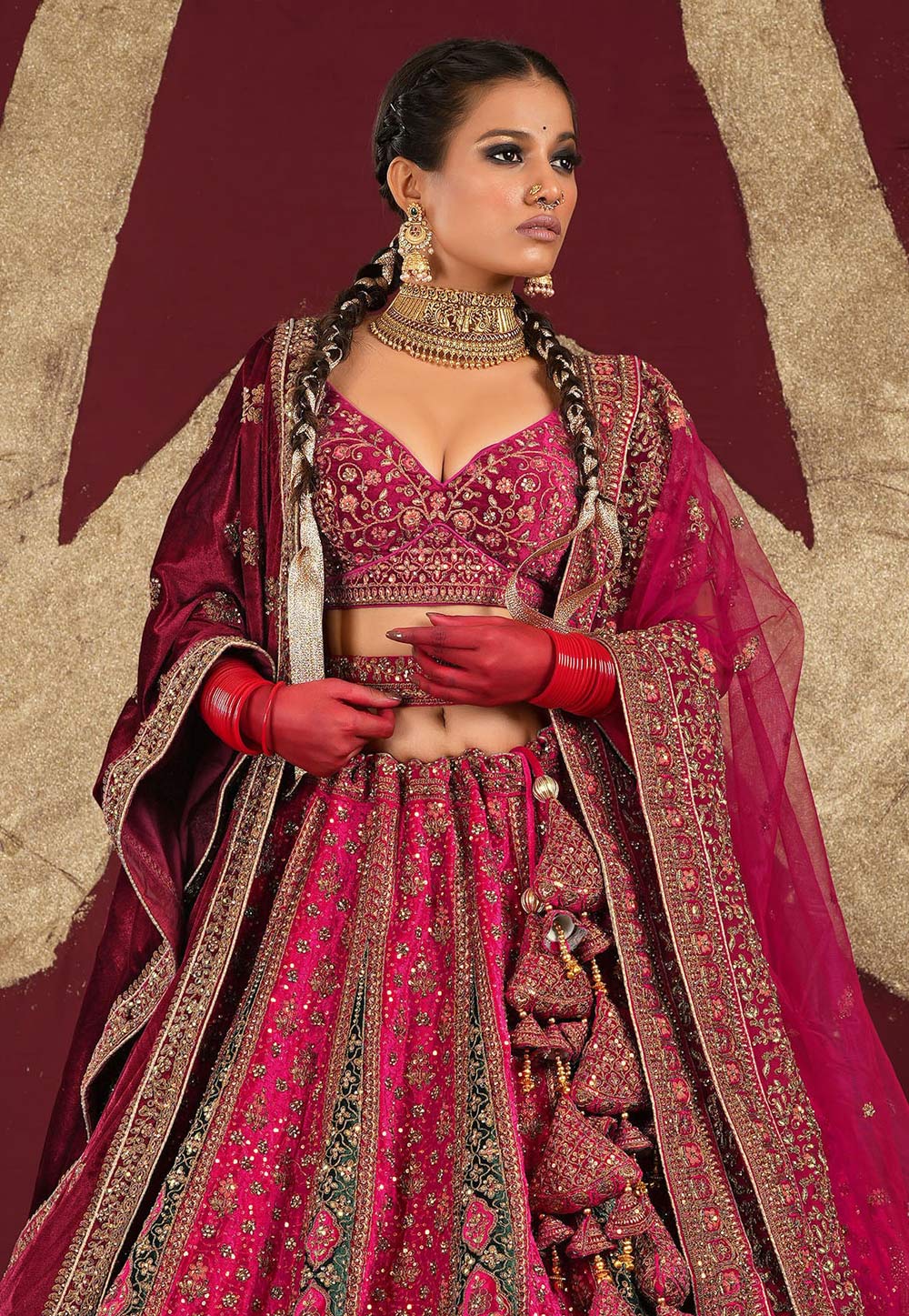 Give Yourself A Different Look With Magenta Lehengas, A Seamless Blend Of  Traditional And Uniquely New. | Weddingplz | Brocade blouse designs, Bridal  blouse designs, Pink bridal lehenga