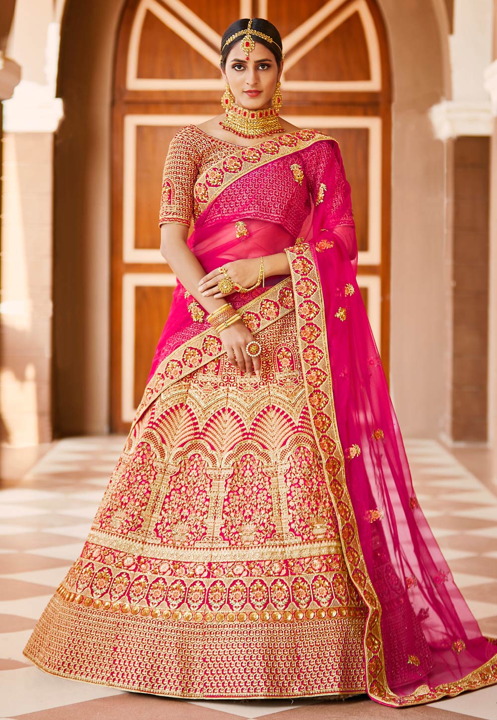Sabyasachi Pink Bandhani Customised Party Wear Designer Lehenga Choli for  Women or Girls Ready to Wear Wedding Lehengas - Etsy