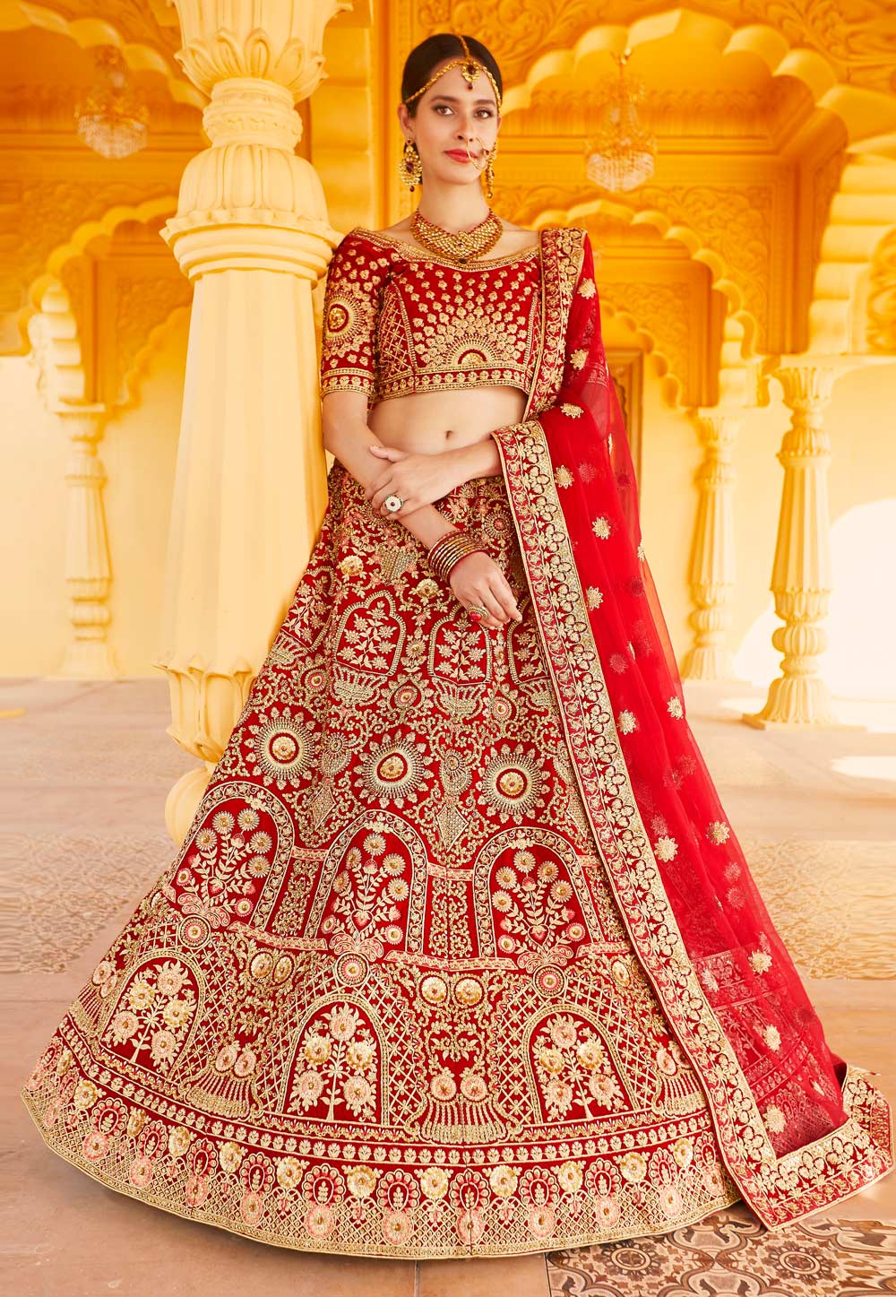 Deep Red Bridal Lehenga 814 – Pakistan Bridal Dresses