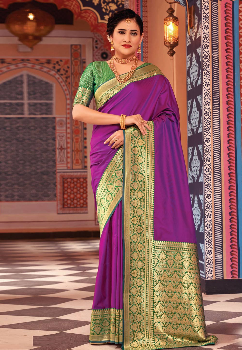 Purple Silk Saree With Blouse 271650